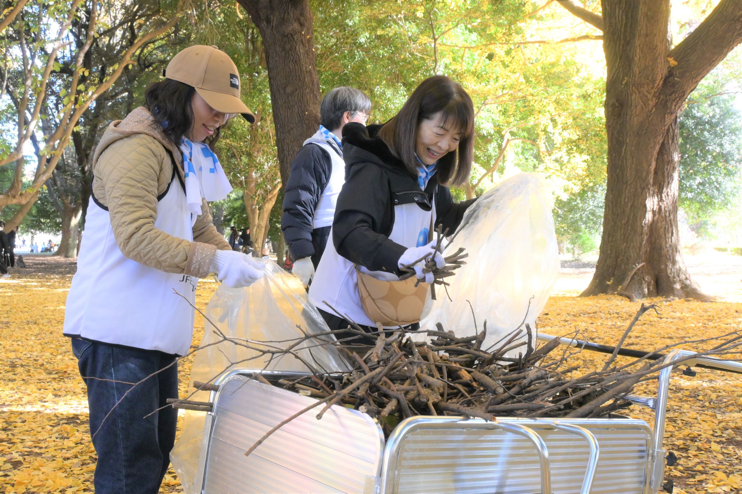 Social Contribution Activities: Collecting Fallen Branches at Yoyogi Park for Recycling